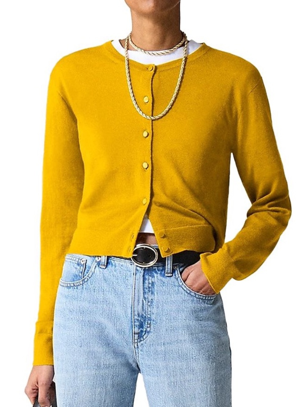 J. Crew 100% Cashmere Button Down Cardigan in Mustard Yellow size XS